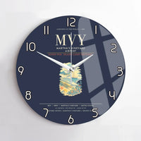 Thumbnail for Martha's Vineyard Airport MVY Wall-Clock No-Frame - Navy Blue