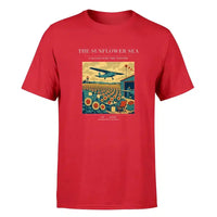 Thumbnail for VINTAGE G4391 - The Sunflower Sea - Premium T-Shirt design on red premium t shirt