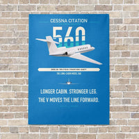 Thumbnail for Cessna Citation 560 - Citation V vertical canvas print - no frame - turquoise background