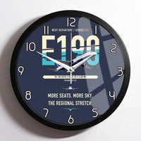 Thumbnail for Embraer E190 design on navy blue framed wall clock