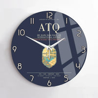 Thumbnail for Sri Guru Ram Dass Jee International Airport Amritsar ATQ Wall-Clock No-Frame - Navy Blue