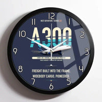 Thumbnail for Airbus A300F4-203 design on navy blue framed wall clock