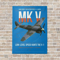 Thumbnail for Hawker Tempest Mk V vertical canvas print - no frame - turquoise background