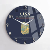Thumbnail for Osh International Airport OSS Wall-Clock No-Frame - Navy Blue