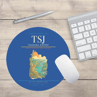 Thumbnail for Tsushima Airport (TSJ) design on blue round mouse pad