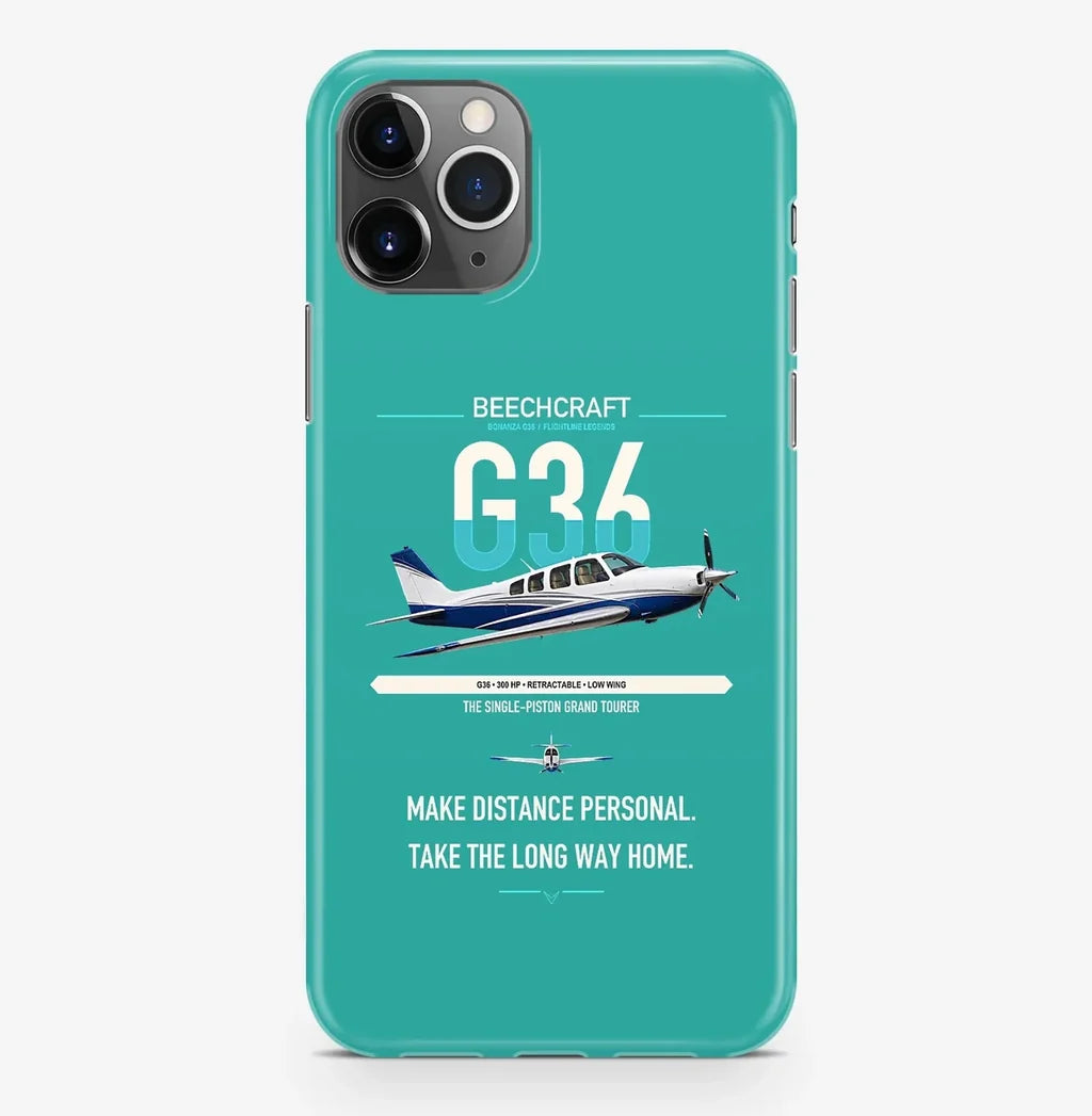 Beechcraft Bonanza G36 design on turquoise magsafe iphone case, for iPhone Pro Max