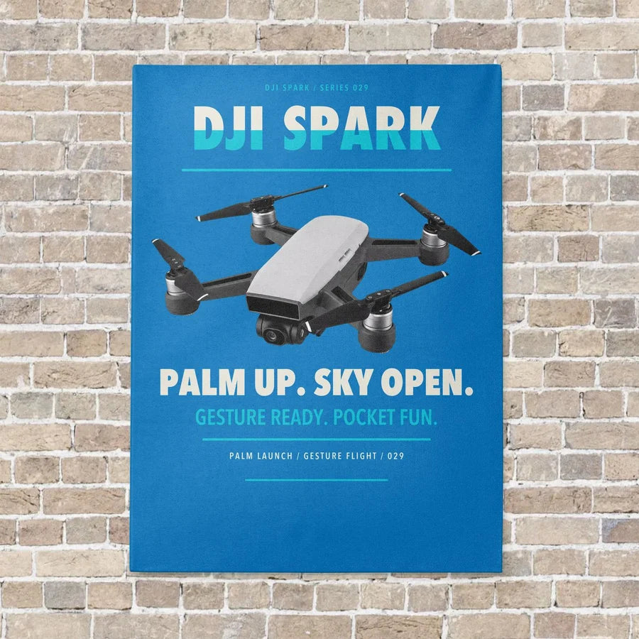 DJI Spark vertical canvas print - no frame - turquoise background