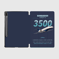 Thumbnail for Bombardier Challenger 3500 design on navy blue samsung tablet tablet case