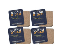 Thumbnail for B-52H Stratofortress design on navy blue 4 pieces set coaster