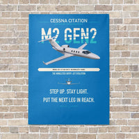 Thumbnail for Cessna Citation M2 Gen2 vertical canvas print - no frame - turquoise background