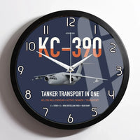Thumbnail for Embraer KC-390 Millennium design on navy blue framed wall clock
