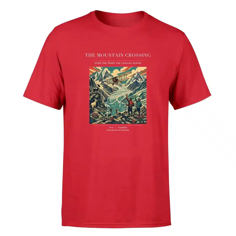 VINTAGE G4006 - The Mountain Crossing - Premium T-Shirt design on red premium t shirt