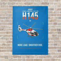 Thumbnail for Airbus H145 D3 vertical canvas print - no frame - turquoise background