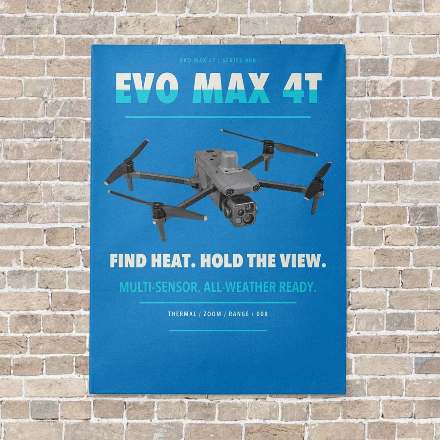 Autel EVO Max 4T vertical canvas print - no frame - turquoise background