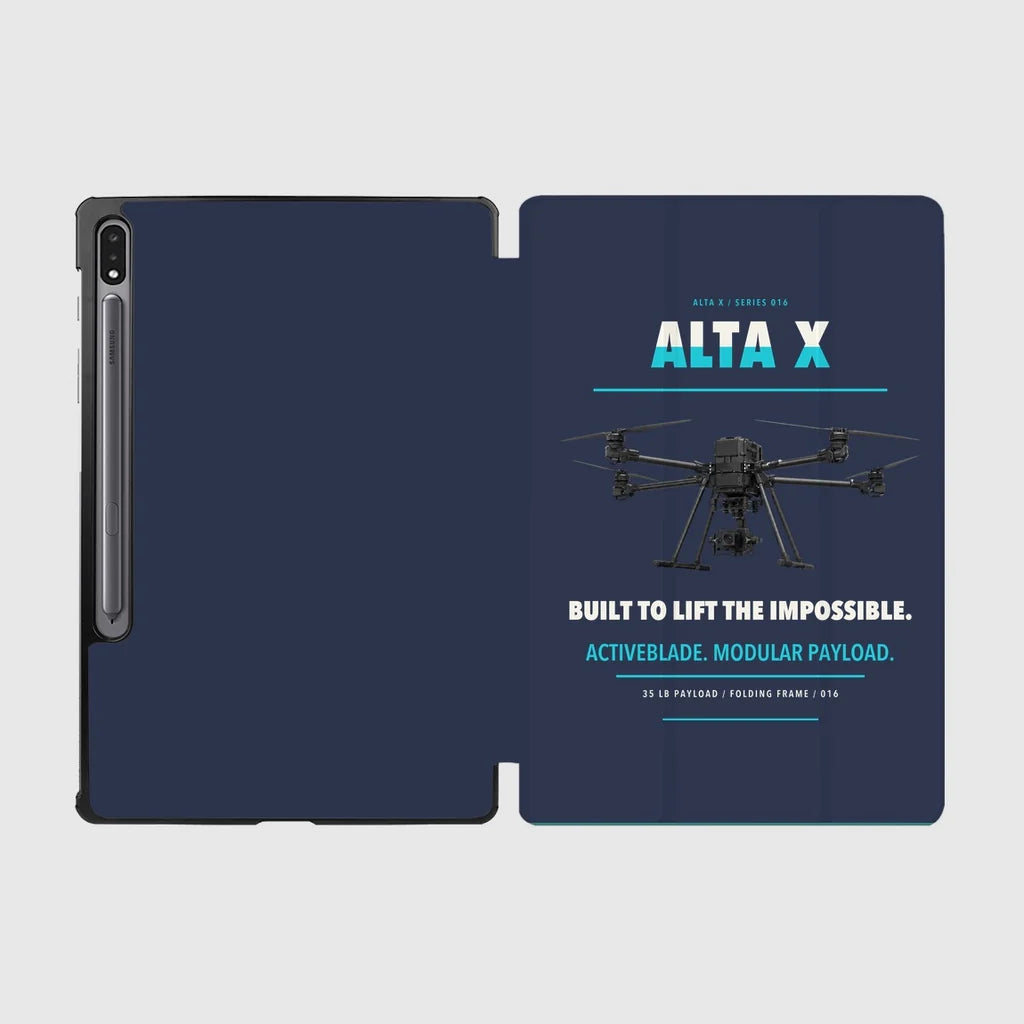 Freefly Alta X design on navy blue samsung tablet tablet case