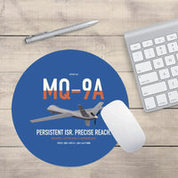 Thumbnail for MQ-9A Reaper design on blue round mouse pad