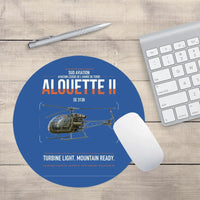Thumbnail for Sud Aviation SE 3130 Alouette II design on blue round mouse pad