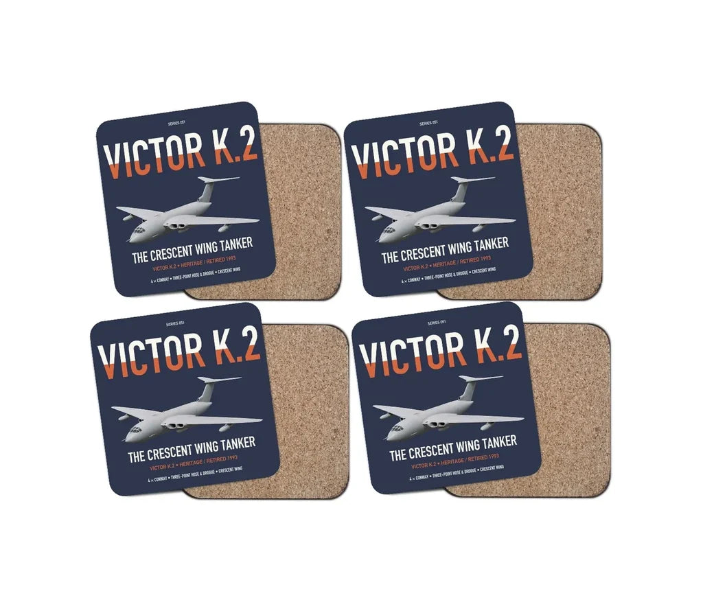 Handley Page Victor K.2 design on navy blue 4 pieces set coaster