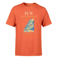 Thumbnail for Pullman–Moscow Regional Airport (PUW) T-Shirt single-side front print in Orange | pullmanmoscow-regional-airport-puw-double-side-t-shirt