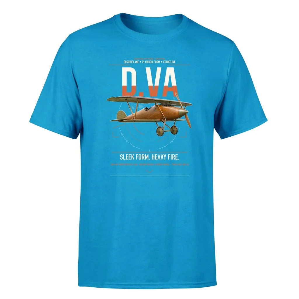 Albatros D.Va design on turquoise t-shirt, single-side print
