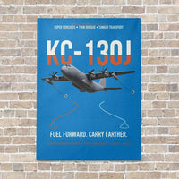 Thumbnail for KC-130J SUPER HERCULES vertical canvas print - no frame - turquoise background