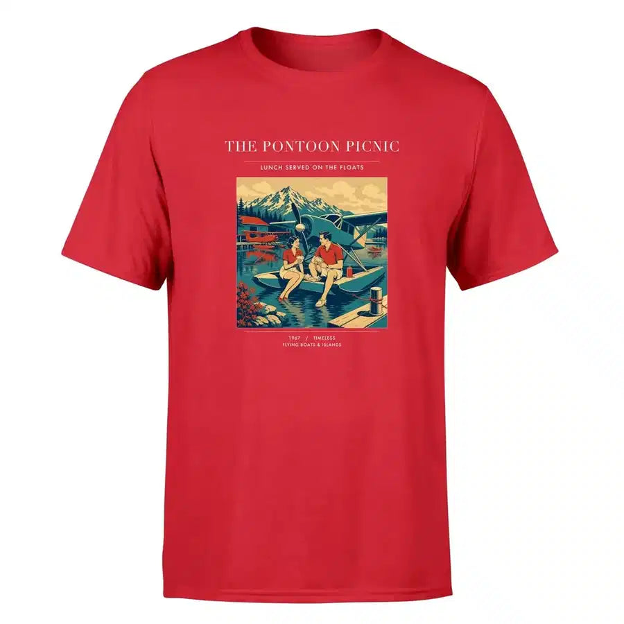 VINTAGE G4250 - The Pontoon Picnic - Premium T-Shirt design on red premium t shirt