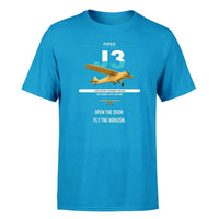 Thumbnail for Piper J-3 Cub design on turquoise t-shirt, single-side print