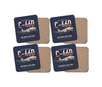 Thumbnail for C-46D Commando design on navy blue 4 pieces set coaster