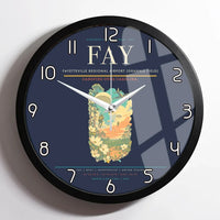 Thumbnail for Fayetteville Regional Airport (Grannis Field) (FAY) design on navy blue framed wall clock