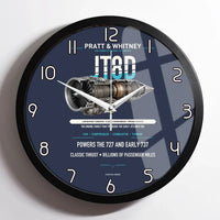 Thumbnail for JT8D design on navy blue framed wall clock