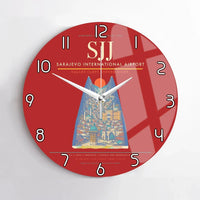 Thumbnail for Sarajevo International Airport SJJ Wall-Clock No-Frame - Red