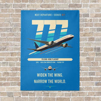 Thumbnail for Boeing 777-9 vertical canvas print - no frame - turquoise background