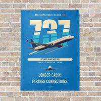 Thumbnail for Boeing 737-900ER vertical canvas print - no frame - turquoise background