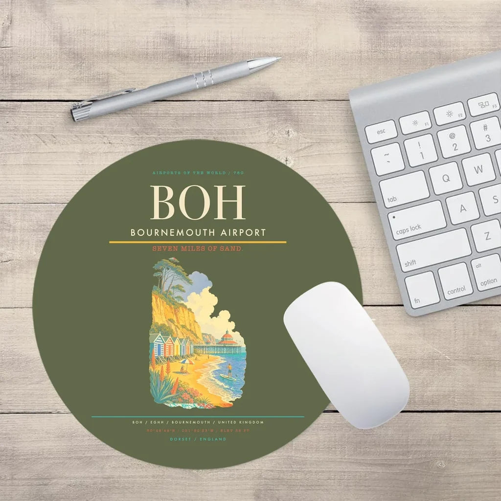 Bournemouth Airport BOH Mouse-Pad Round - Green Army