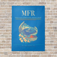 Thumbnail for Rogue Valley International–Medford Airport MFR vertical canvas print - no frame - turquoise background