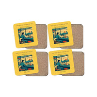 Thumbnail for The Test Pilot's Breakfast - Designed Coasters design on yellow 4-pieces-set