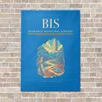 Thumbnail for Bismarck Municipal Airport BIS - Canvas No Frame - Turquoise