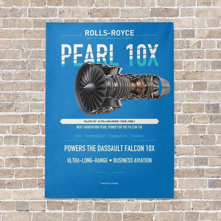 PEARL 10X vertical canvas print - no frame - turquoise background