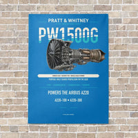 Thumbnail for PW1500G vertical canvas print - no frame - turquoise background