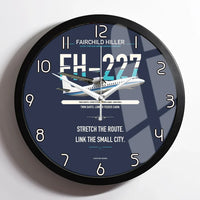 Thumbnail for Fairchild Hiller FH-227B design on navy blue framed wall clock