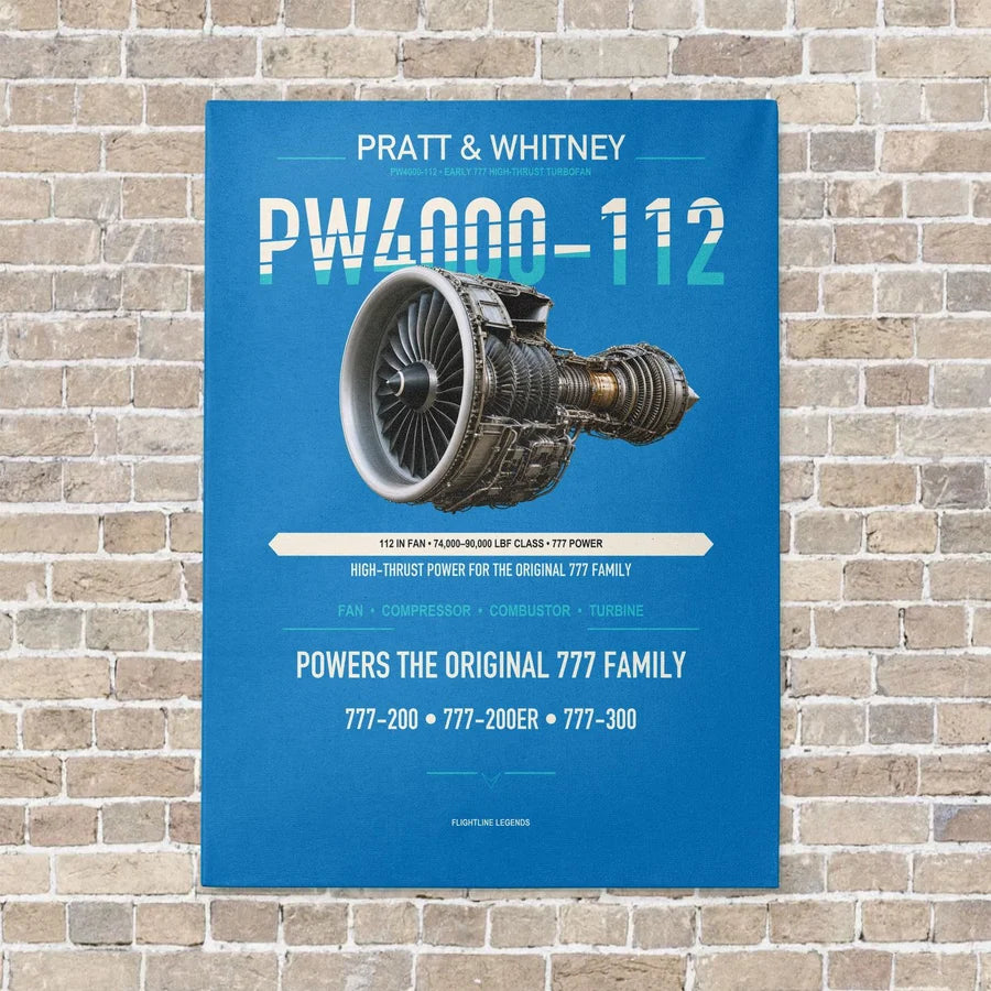 PW4000-112 vertical canvas print - no frame - turquoise background