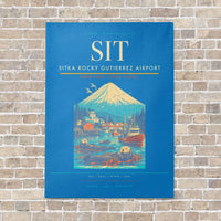 Thumbnail for Sitka Rocky Gutierrez Airport SIT vertical canvas print - no frame - turquoise background