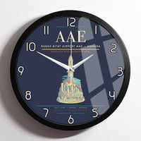 Thumbnail for Rabah Bitat Airport (AAE) design on navy blue framed wall clock