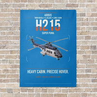 Thumbnail for Airbus H215 vertical canvas print - no frame - turquoise background