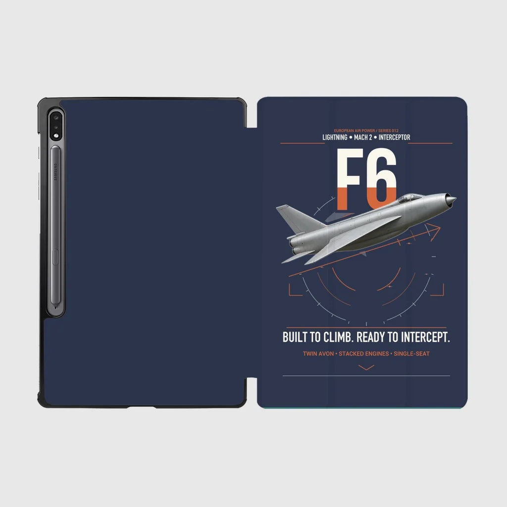 English Electric Lightning F6 design on navy blue samsung tablet tablet case