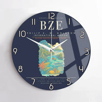 Thumbnail for Philip S. W. Goldson International Airport BZE Wall-Clock No-Frame - Navy Blue
