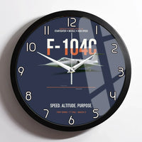 Thumbnail for F-104C Starfighter Speed In A Straight Line design on navy blue framed wall clock