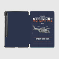 Thumbnail for Leonardo AW101 Merlin HM2 design on navy blue samsung tablet tablet case