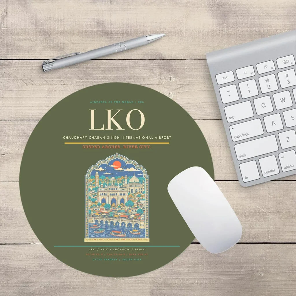 Chaudhary Charan Singh International Airport LKO Mouse-Pad Round - Green Army