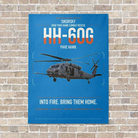 Thumbnail for Sikorsky HH-60G Pave Hawk vertical canvas print - no frame - turquoise background